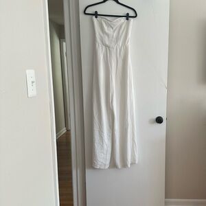 Target Wild Fable Wide Leg Strapless White Pantsuit